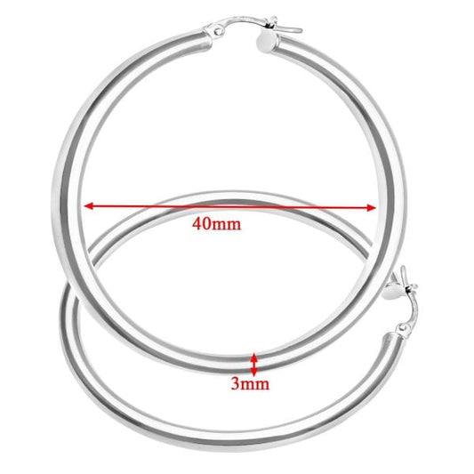 White Gold Hoop Earrings