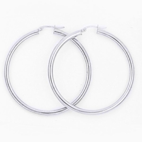 White Gold Hoop Earrings