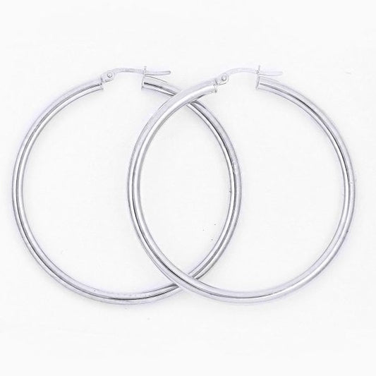 White Gold Hoop Earrings