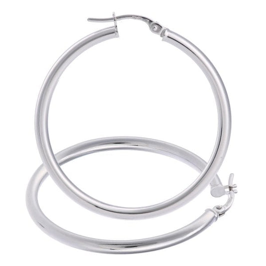 White Gold Hoop Earrings