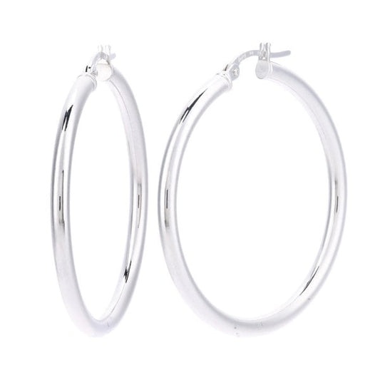 White Gold Hoop Earrings