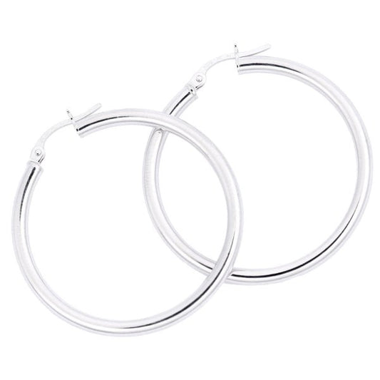 White Gold Hoop Earrings