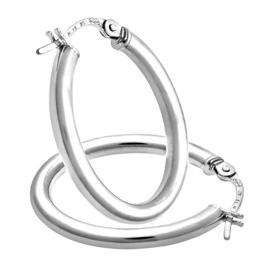 White Gold Hoop Earrings