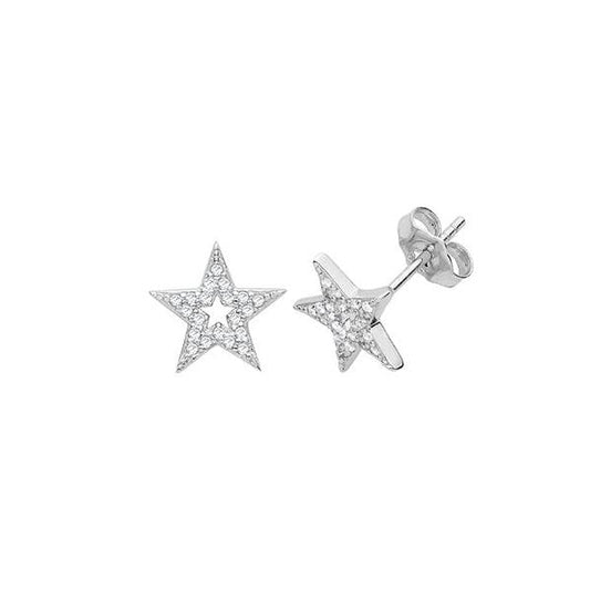 SILVER CZ STUD EARRINGS