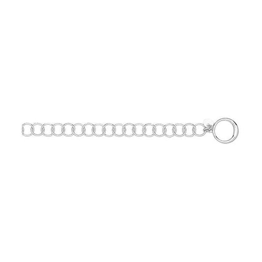 SILVER RHODIUM PLATED T-BAR CIRCLE LINK BRACELET