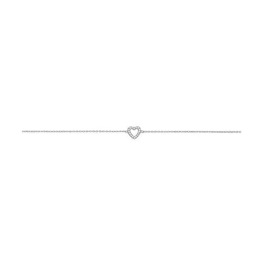 SILVER LADIES' RHODIUM PLATED CZ BRACELET