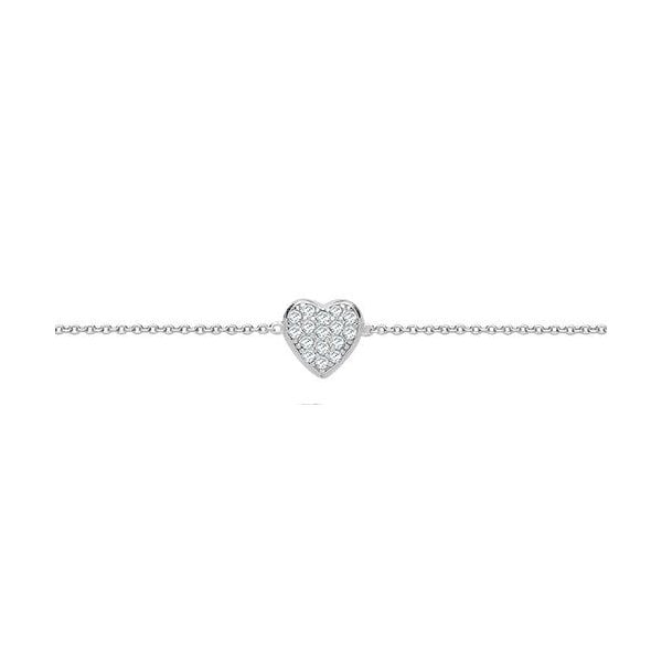 SILVER CZ HEART BRACELET