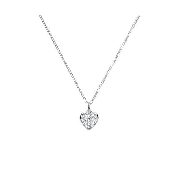 SILVER CZ HEART NECKLET