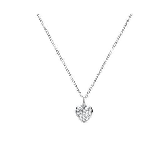 SILVER CZ HEART NECKLET