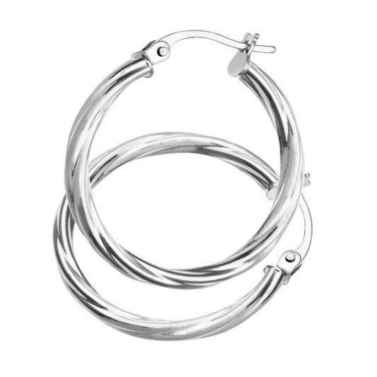 White Gold Hoop Earrings