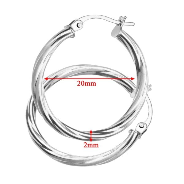 White Gold Hoop Earrings