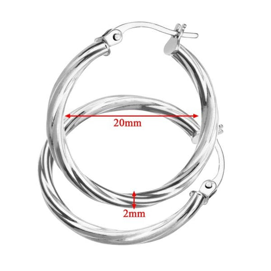 White Gold Hoop Earrings