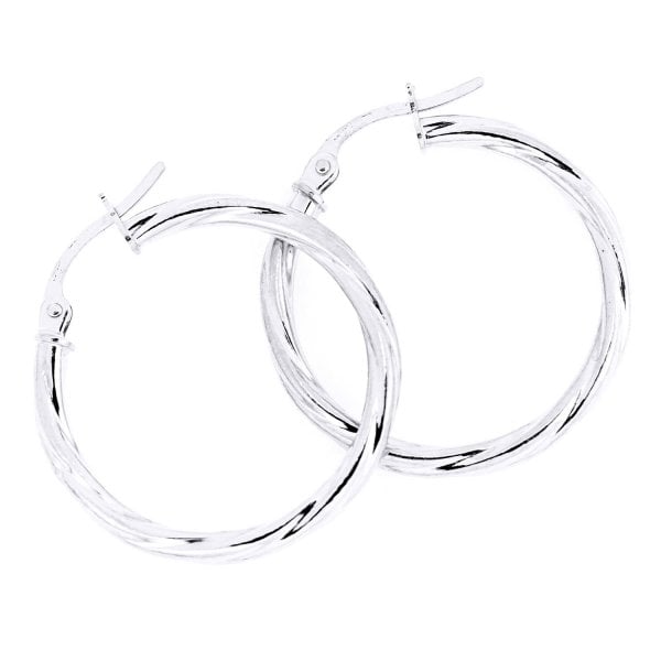 White Gold Hoop Earrings