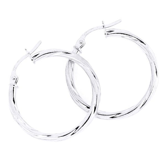 White Gold Hoop Earrings