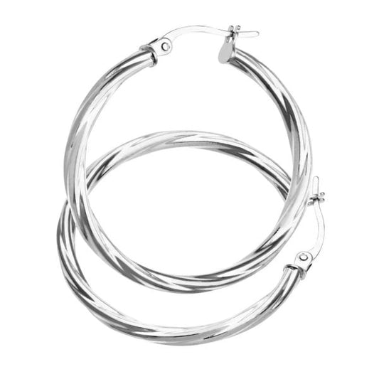 White Gold Hoop Earrings