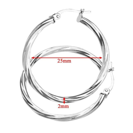 White Gold Hoop Earrings