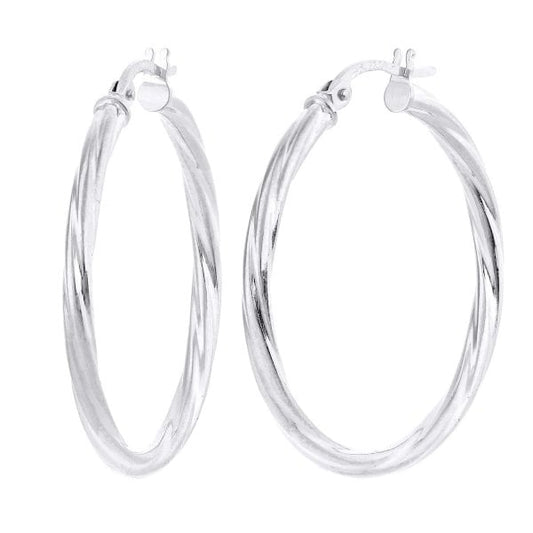 White Gold Hoop Earrings