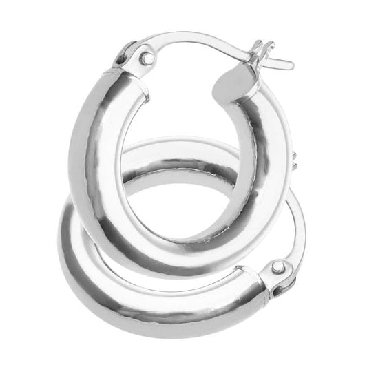 White Gold Hoop Earrings