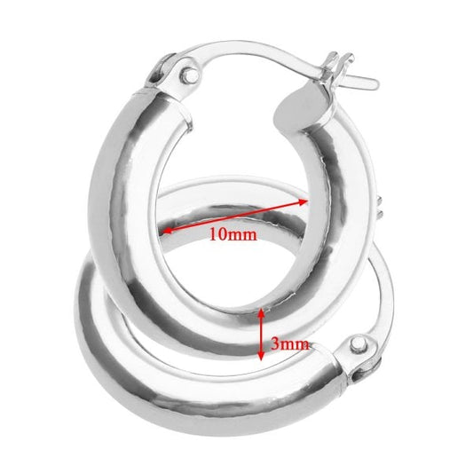 White Gold Hoop Earrings