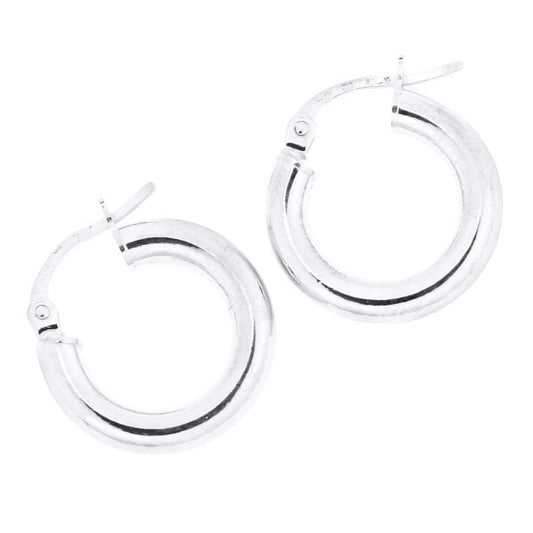 White Gold Hoop Earrings