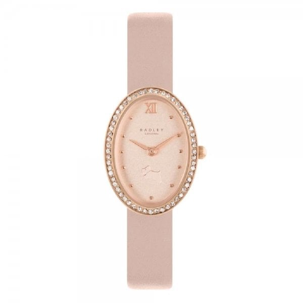 Pink Leather Strap Ladies Watch