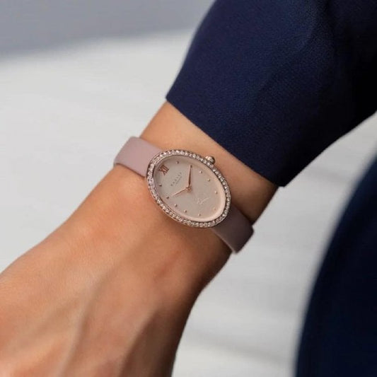 Pink Leather Strap Ladies Watch
