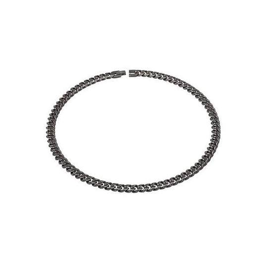 9mm Steel necklace antique black