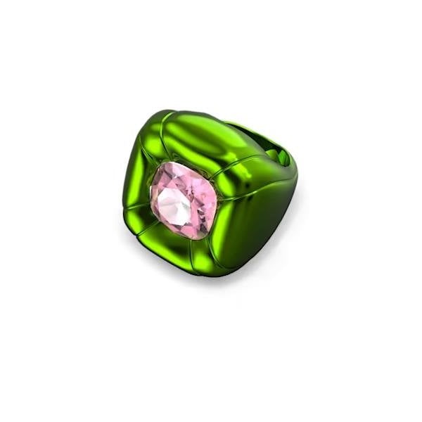 Dulcis cocktail ring, Cushion cut, Green, S58