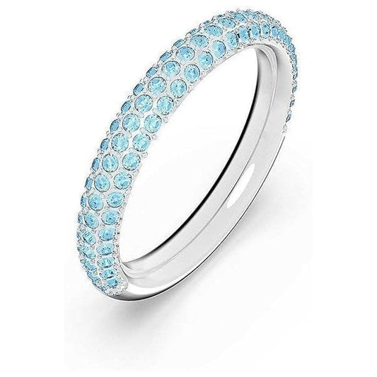 Stone ring, Blue, Rhodium plated S52