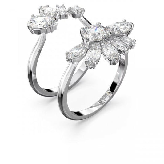 Swarovski Gema ring with white flower S58