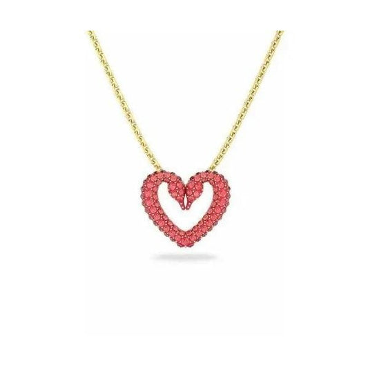 Una Necklace Red, Gold Plated