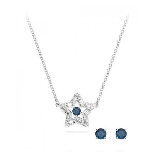 Stella Set Mixed Cuts, Star, Blue, Rhodium