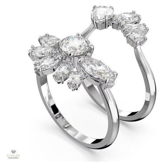 Gema cocktail ring Mixed cuts, Flower, White, S60