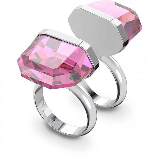 Lucent ring Magnetic closure, Pink, Rhodium, S52