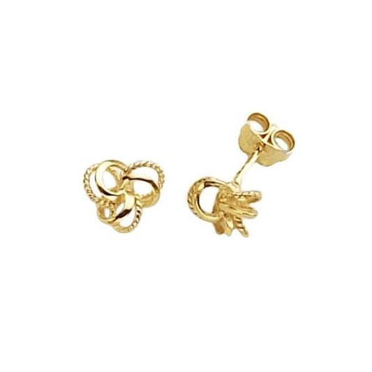 9CT YELLOW GOLD KNOT STUD EARRINGS