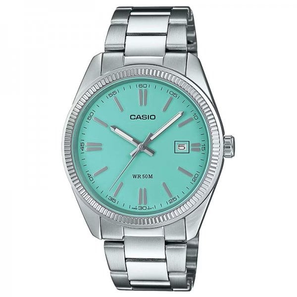 Casio Analogue Quartz Stainless Steel Blue Dial