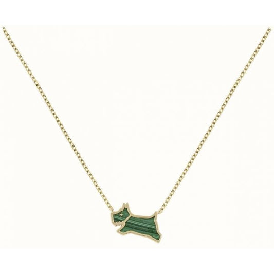 Gold & Green Dog Necklace