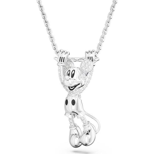 Disney Mickey Mouse pendant, White, Rhodium plated