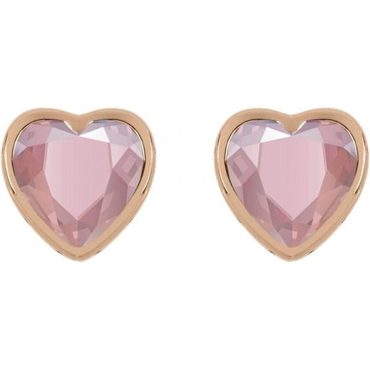 Rose Gold Heart Stud Earrings