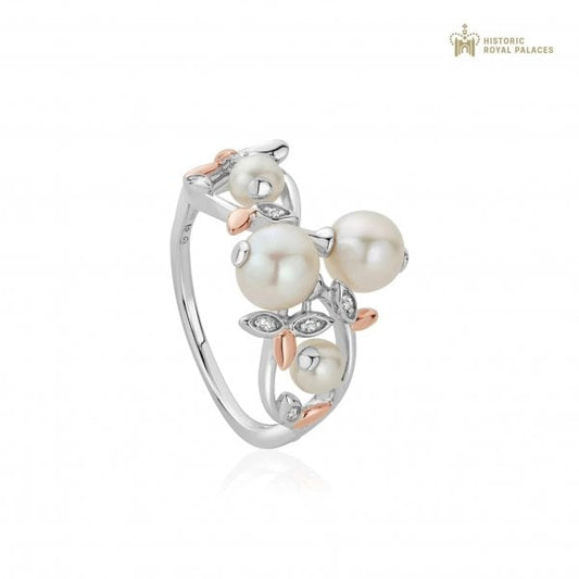 Lily of the Valley Silver and Pearl Ring - Size K