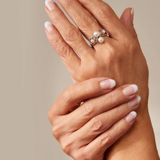Lily of the Valley Silver and Pearl Ring - Size K