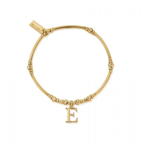 Initial Gold Iconic Bracelet - Letter E