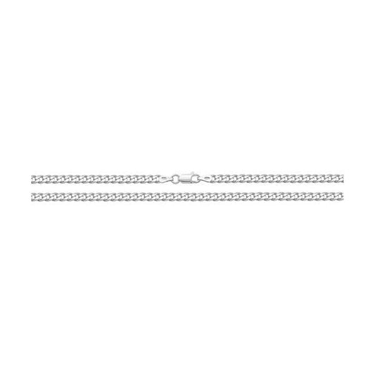 SILVER LIGHT CURB CHAIN 22"