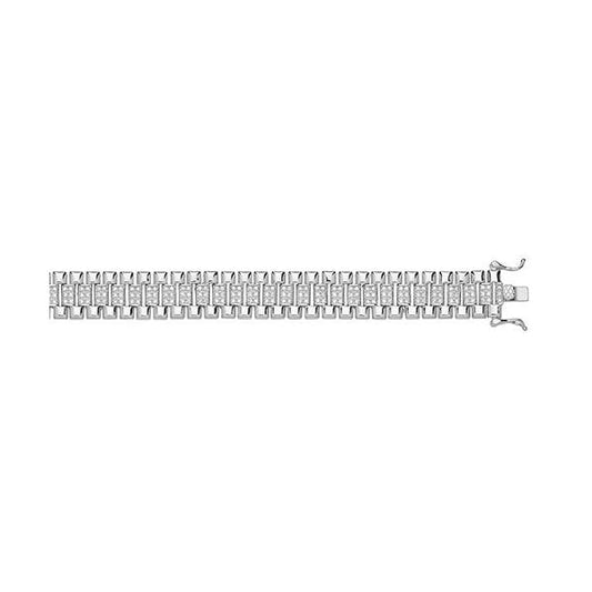 SILVER CZ SET WATCH STRAP MAIDENS' BRACELET