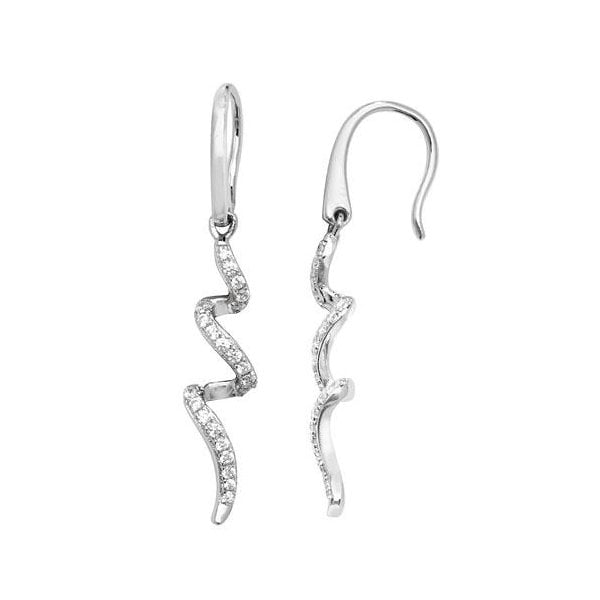SILVER CZ DROP EARRINGS