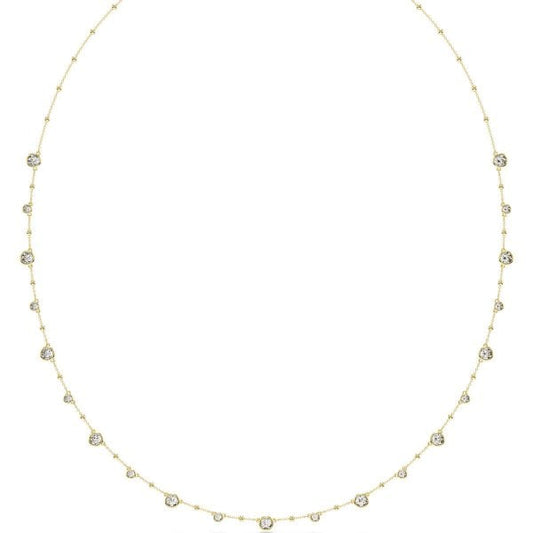 Imber strandage, Round cut, White, Gold-tone