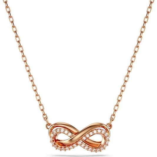 Hyperbola pendant, Pavé, Infinity, White, Rose