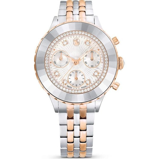 Octea Chrono watch, Metal bracelet, Rose gold tone
