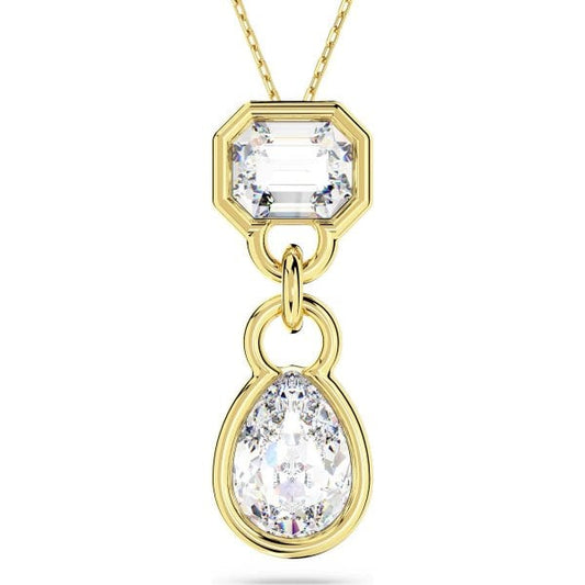 Dextera pendant, Mixed cuts, White, Gold-tone