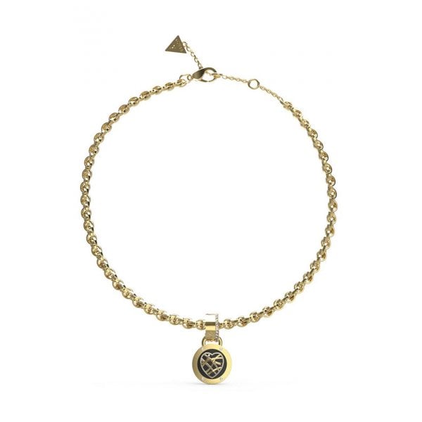 Stainless steel necklace with crystals